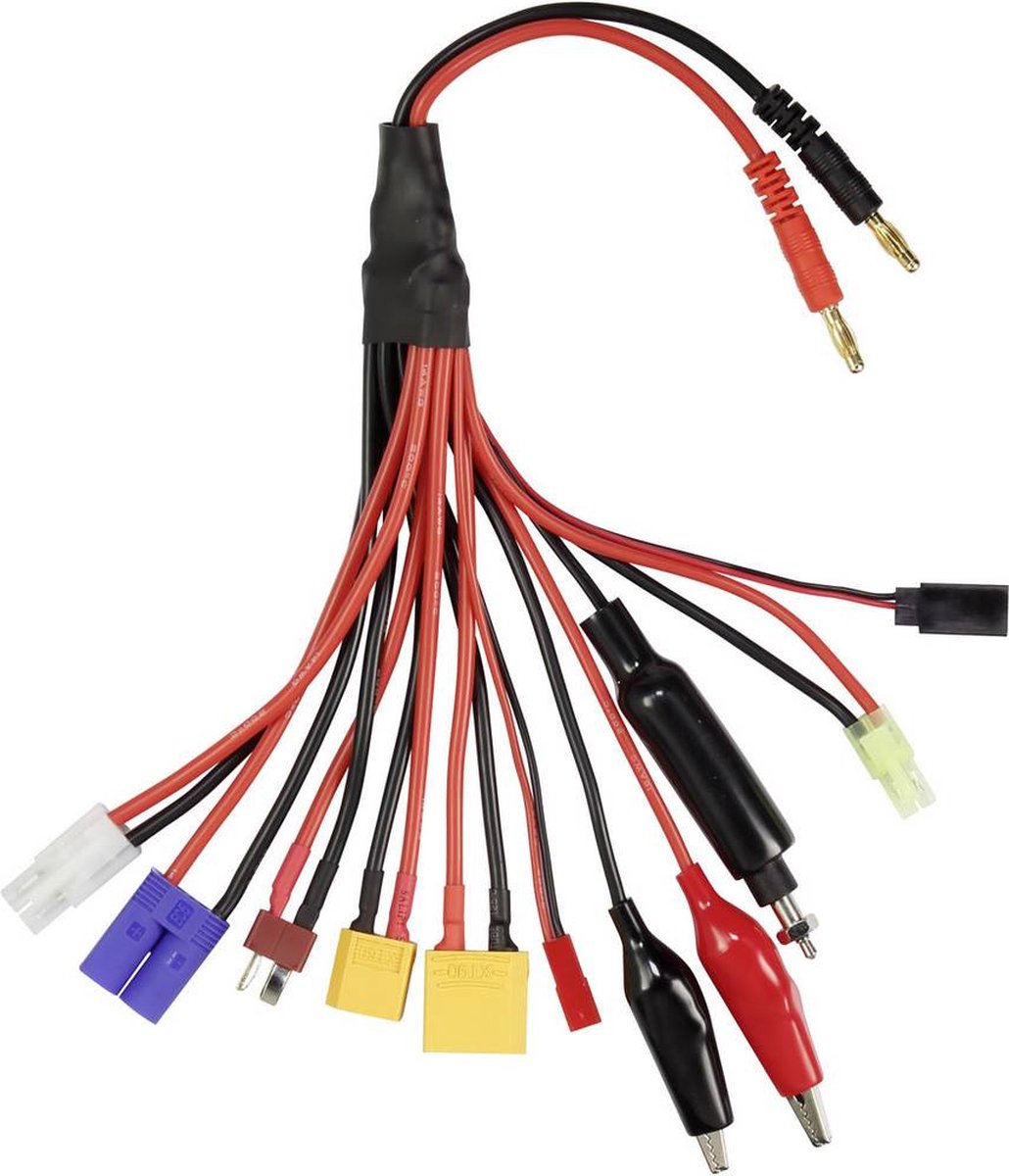 VOLTCRAFT Laadkabel [1x EC5-stekker, Tamiya-stekker, XT90-stekker, XT60-stekker, Mini-Tamiya-stekker, T-stekker, Krokod